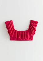 Other Stories Ruffled Bikini Top - Red