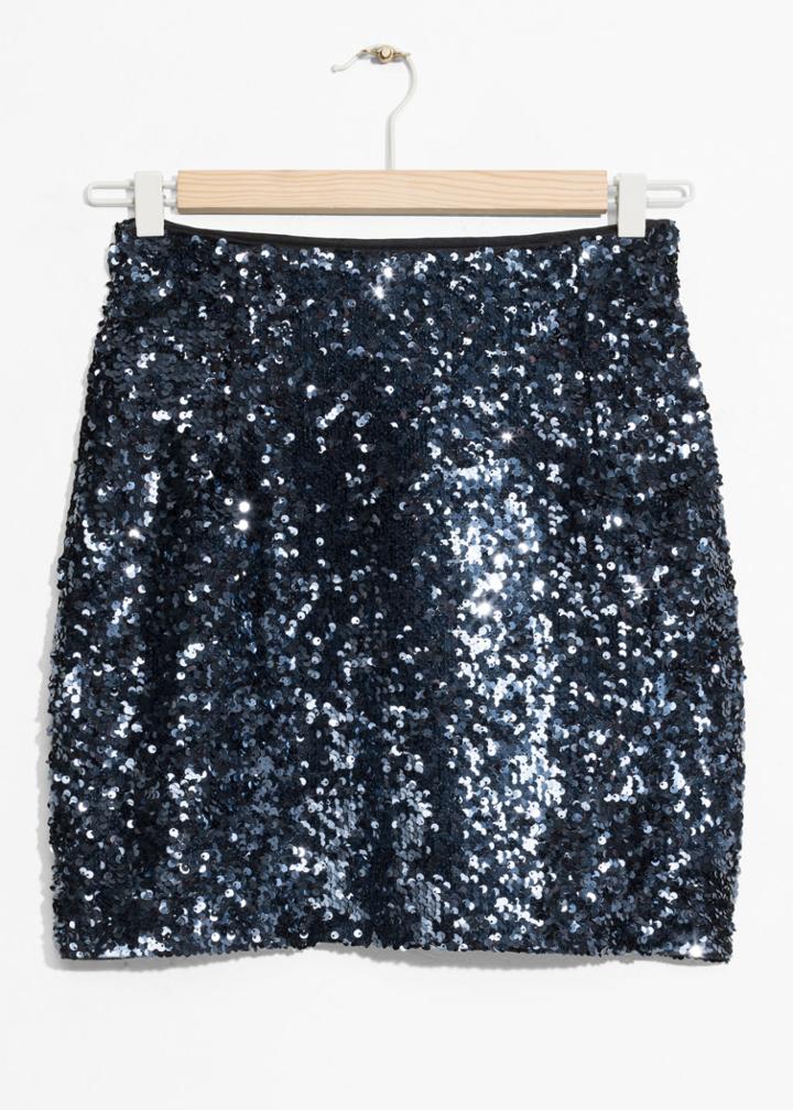 Other Stories Sequin Mini Skirt - Blue