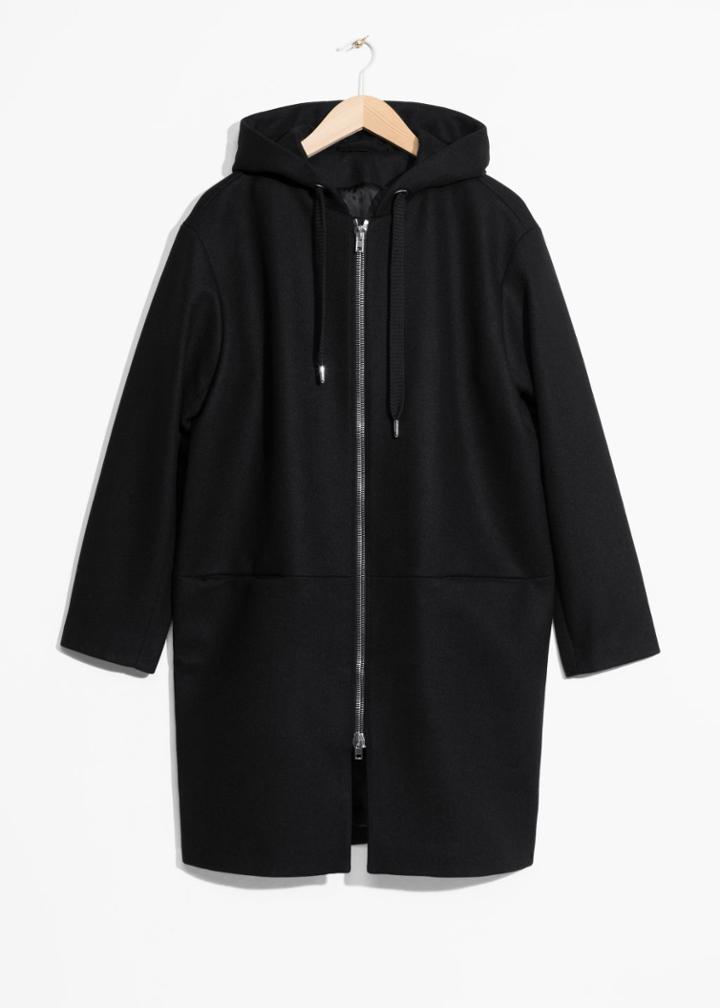 Other Stories Hooded Coat - Black