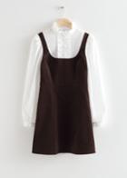 Other Stories Frilled Corduroy Mini Dress - Brown