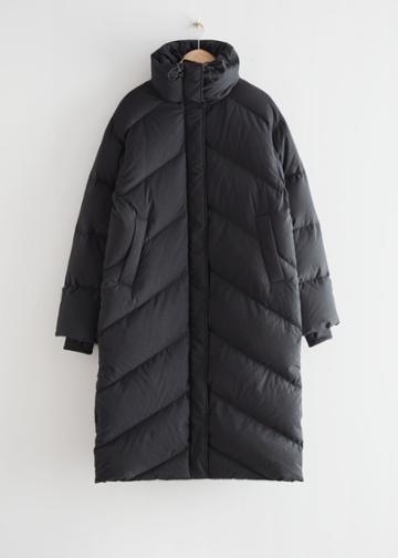 Other Stories Oversized Down Puffer Coat - Black