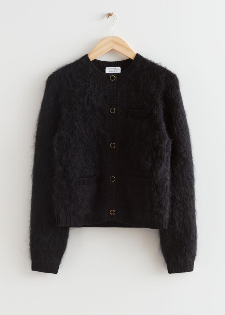 Other Stories Boucl Knit Cardigan - Black