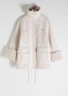 Other Stories Oversized Faux Shearling Parka - Beige