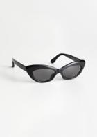 Other Stories Rounded Cat Eye Sunglasses - Black