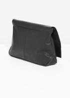 Other Stories Flap Leather Clutch - Black