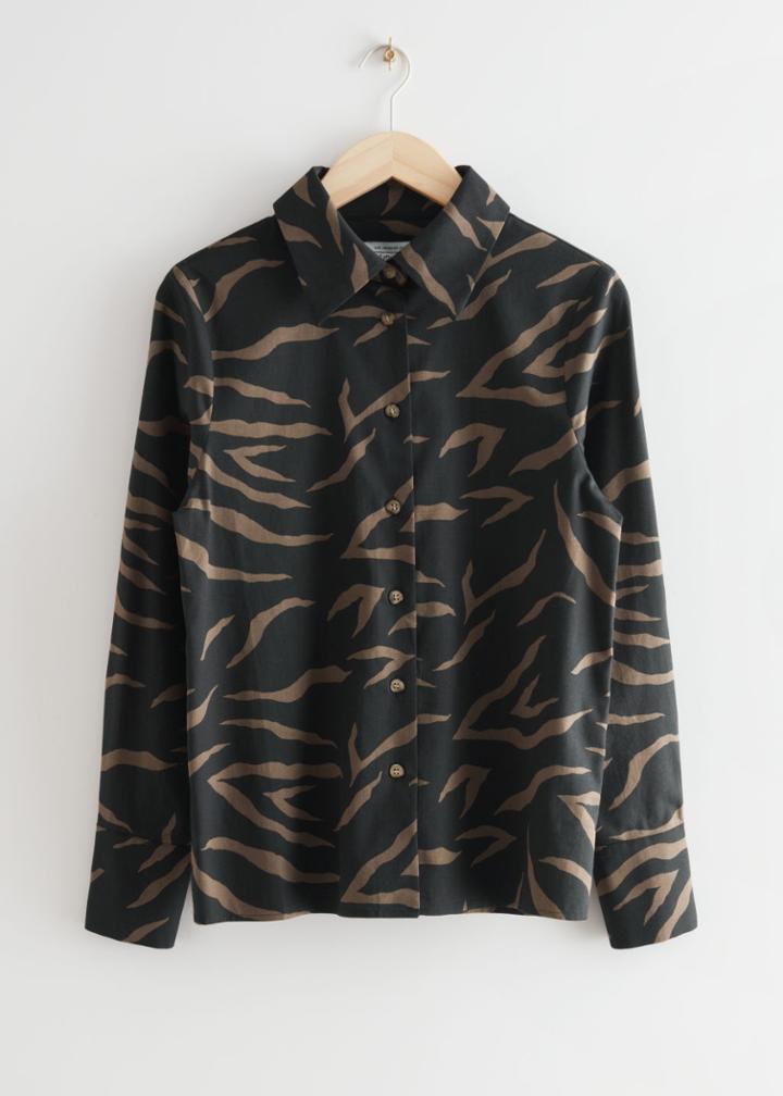 Other Stories Button Up Modal Shirt - Black