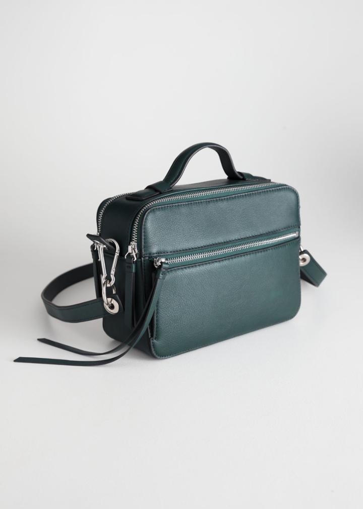 Other Stories Duo Zipper Crossbody Bag - Green