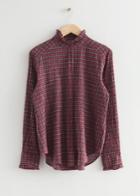 Other Stories Checked Wide Frill Shirt - Red