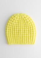 Other Stories Cable Rib Knit Beanie - Yellow
