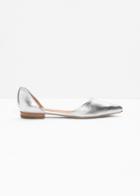 Other Stories Pointy Silver Flats - Silver