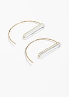 Other Stories Glass Bar Wire Earrings - White