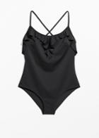 Other Stories Frill Swimsuit - Black