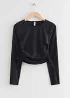 Other Stories Ruched Top - Black
