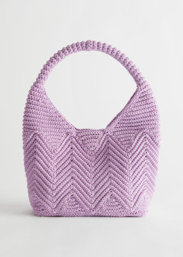 Other Stories Crochet Tote Bag - Purple