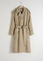 Other Stories Belted Linen Blend Trench Coat - Beige