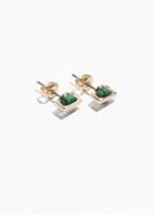 Other Stories Stone And Bar Studs - Green