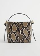 Other Stories Small Leather Bucket Bag - Beige