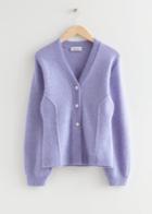 Other Stories Boiled Wool Look Cardigan - Purple