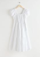 Other Stories Voluminous Puff Sleeve Midi Dress - White
