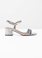 Other Stories Strappy Heeled Sandals - Silver
