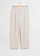 Other Stories Pleated Straight Leg Trousers - Beige