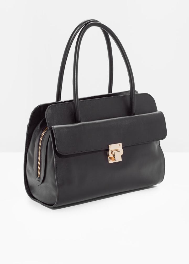 Other Stories Gold Lock City Bag - Black