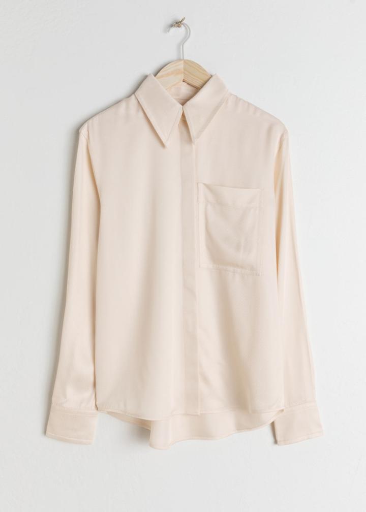 Other Stories Tailored Button Down Shirt - Beige