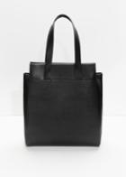 Other Stories Leather Shopper - Black