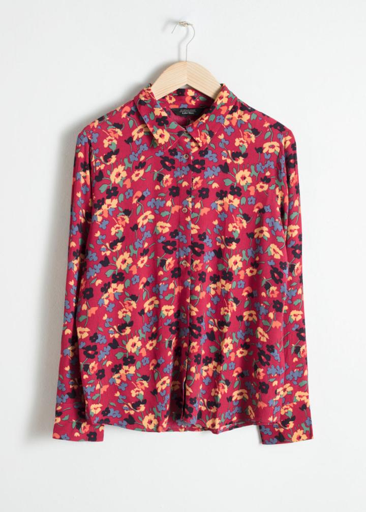 Other Stories Button Down Blouse - Red