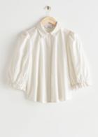Other Stories Ruffled Puff Sleeve Blouse - White