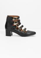 Other Stories Strappy Leather Boots - Black