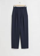Other Stories Relaxed Press Crease Tailored Trousers - Blue