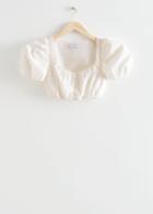 Other Stories Puff Sleeve Crop Top - White