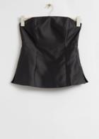 Other Stories Fitted Mulberry Silk Tube Top - Black