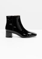 Other Stories Patent Leather Ankle Boots - Black