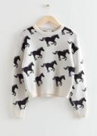 Other Stories Jacquard Motif Knit Sweater - White