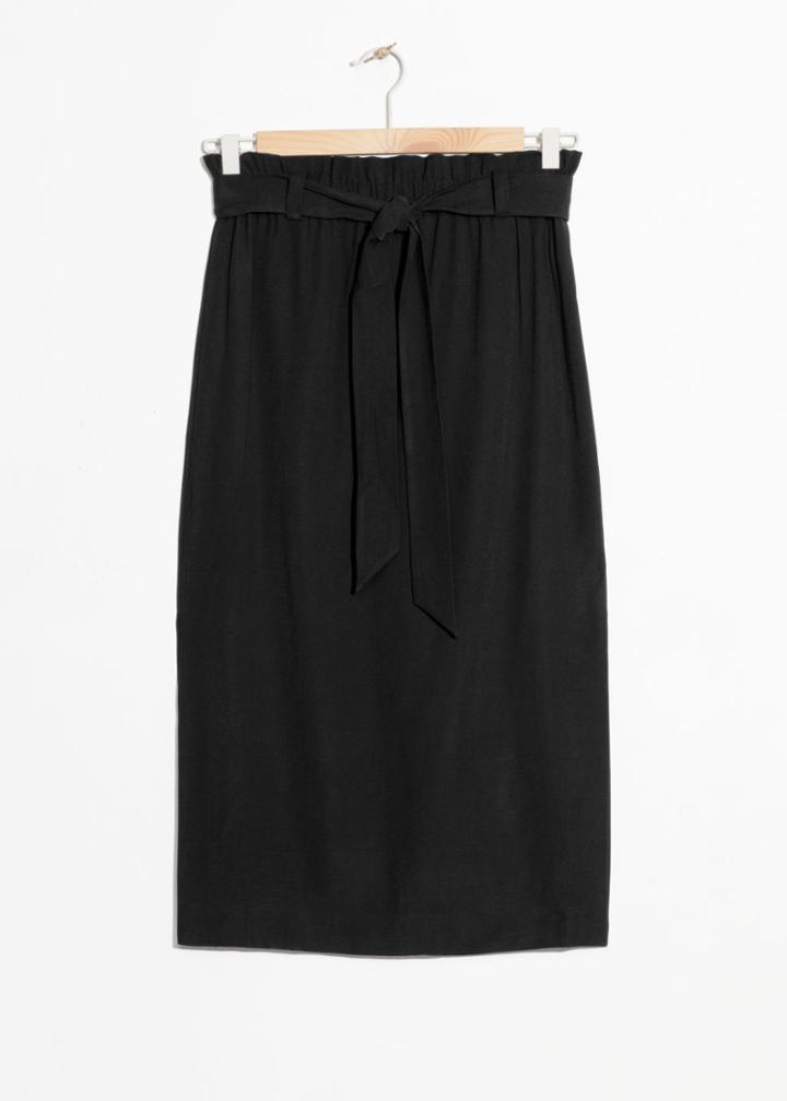 Other Stories Paperwaist Skirt - Black