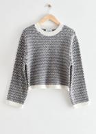 Other Stories Graphic Jacquard Knit Sweater - White