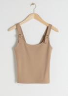 Other Stories Square Buckle Strap Tank Top - Beige