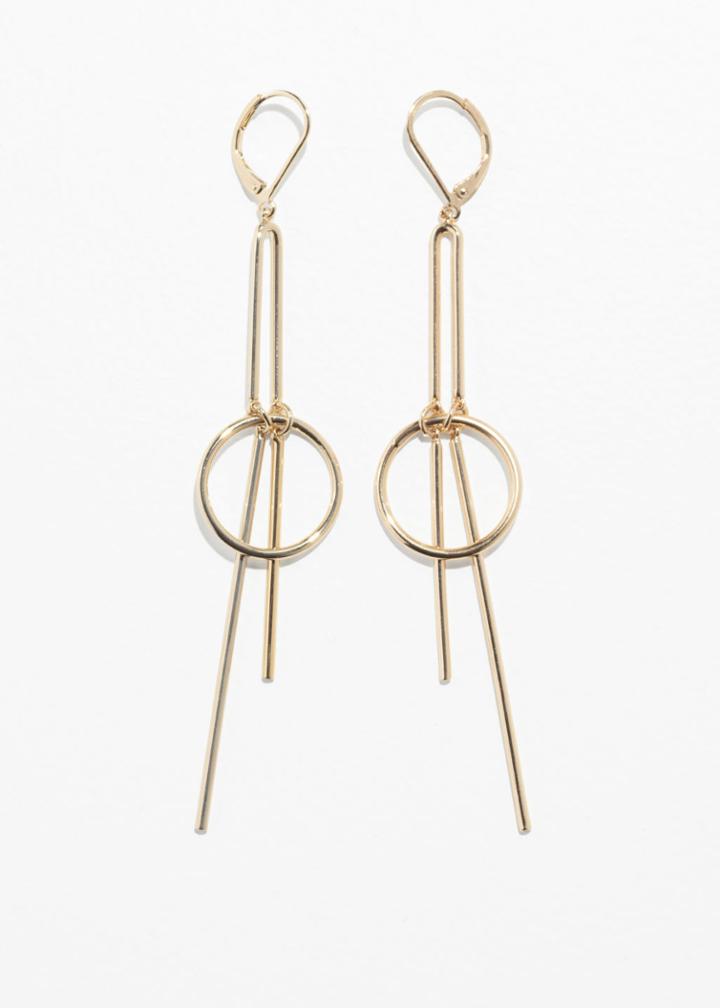 Other Stories Circle Bar Hanging Earrings - Gold