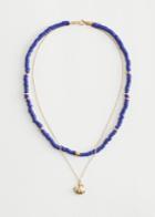 Other Stories Layered Chain Link Bead Necklace - Blue