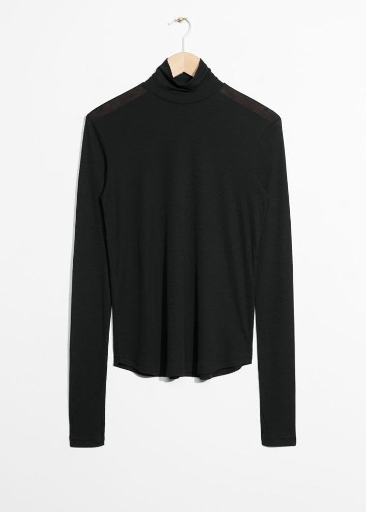 Other Stories Turtleneck Top - Black
