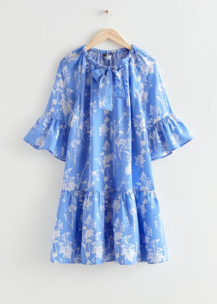 Other Stories Ruffled Mini Dress - Blue