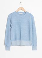 Other Stories Shoulder Puff Sweater - Blue