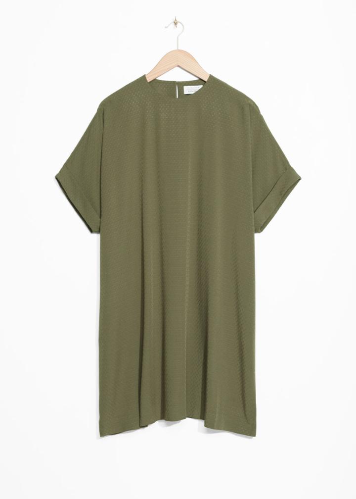 Other Stories Textured Oversize Dress - Green