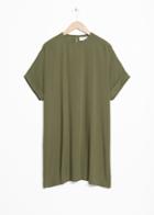 Other Stories Textured Oversize Dress - Green