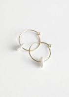 Other Stories Pearl Pendant Mini Hoop Earrings - White