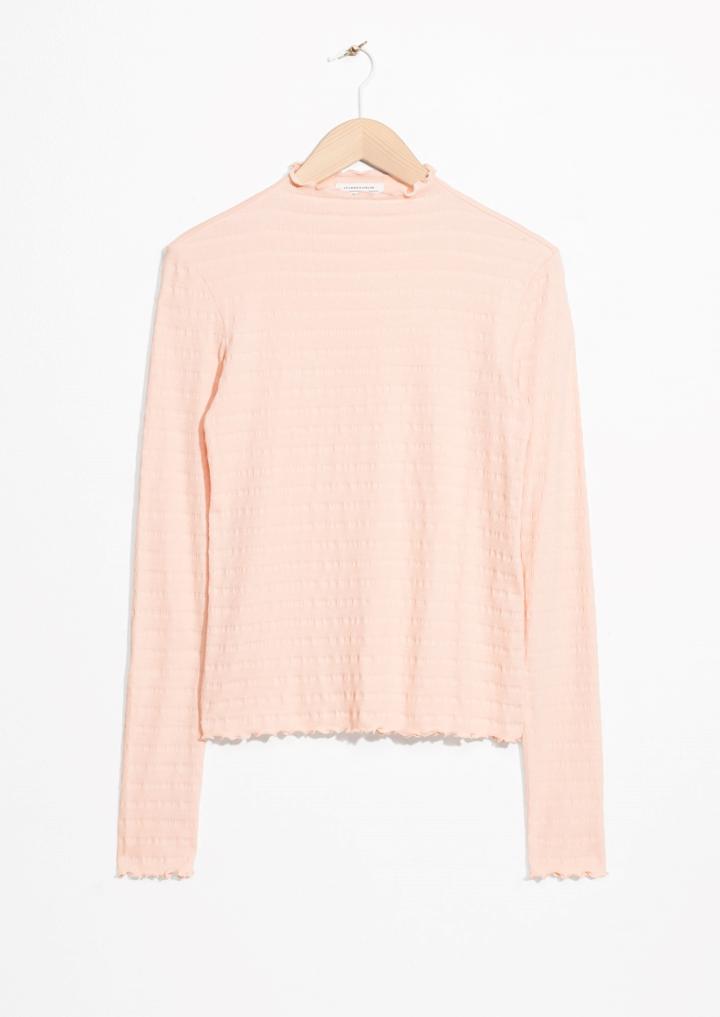 Other Stories Frilled Mock Neck Top