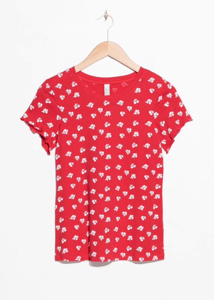 Other Stories Cherry Print Tee - Red