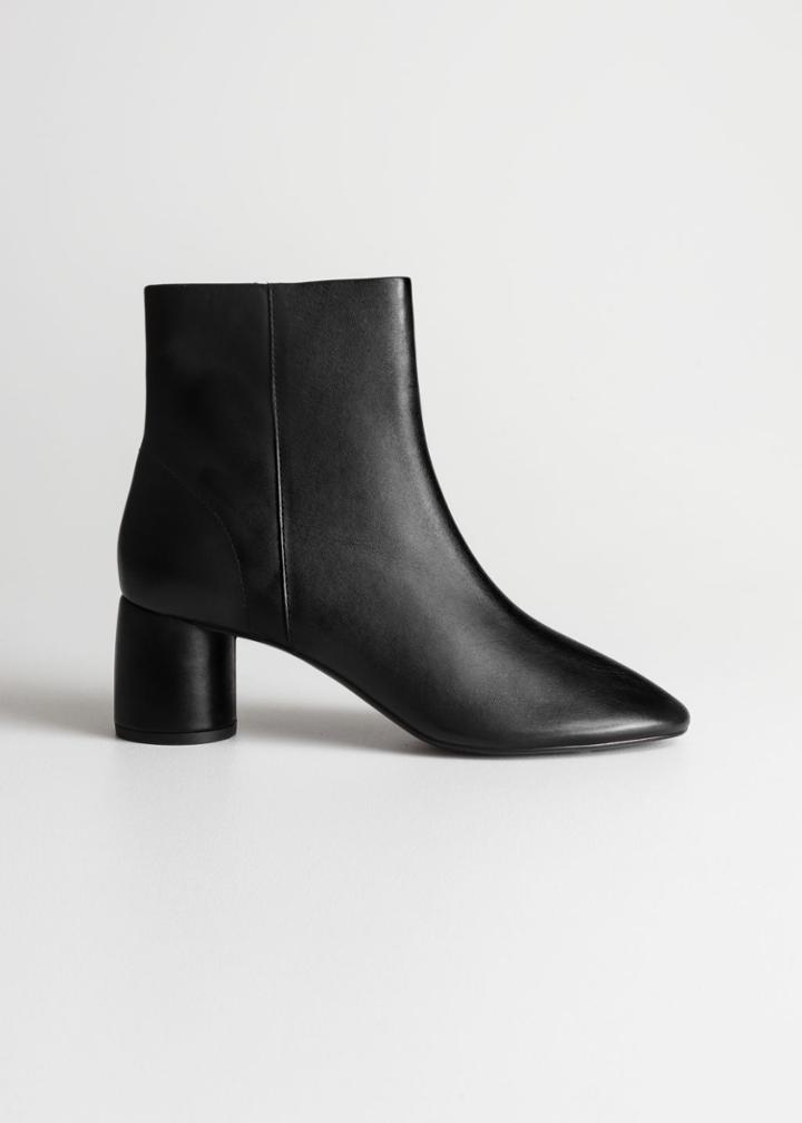 Other Stories Cylinder Heel Ankle Boots - Black